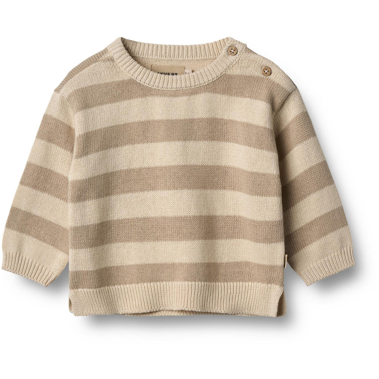 Wheat Beige Stripe Knit Pullover Morgan