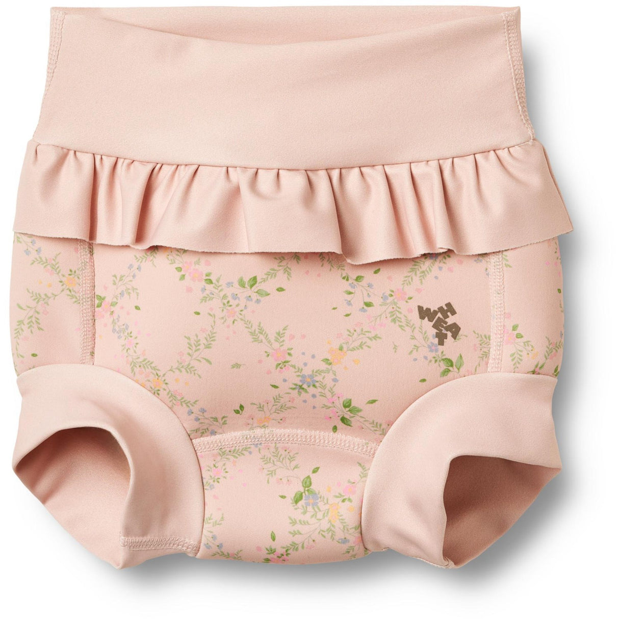 Wheat Powder Checked Flowers Neoprene Swim Pants Rita