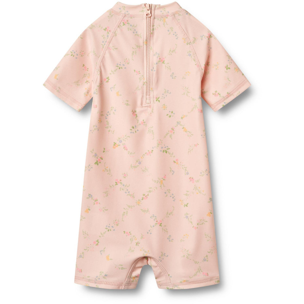 Wheat Powder Checked Flowers Swimsuit S/S Cas