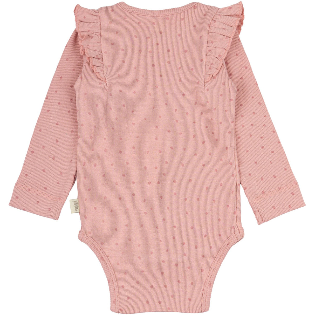 Petit Piao Bright Rose Body L/S Frill Modal Dot