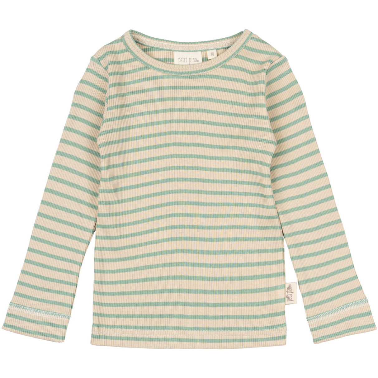 Petit Piao Granite Green/Dark Off White Blouse Modal Striped