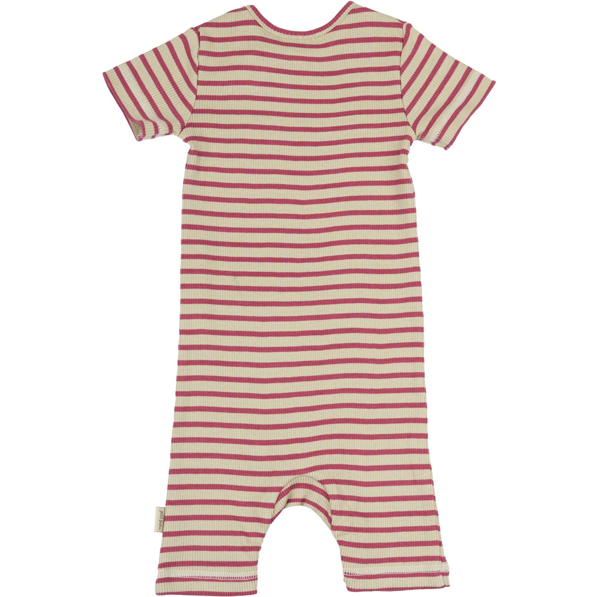 Petit Piao Light Berry/Dark Off White Summer Romper S/S Modal Striped