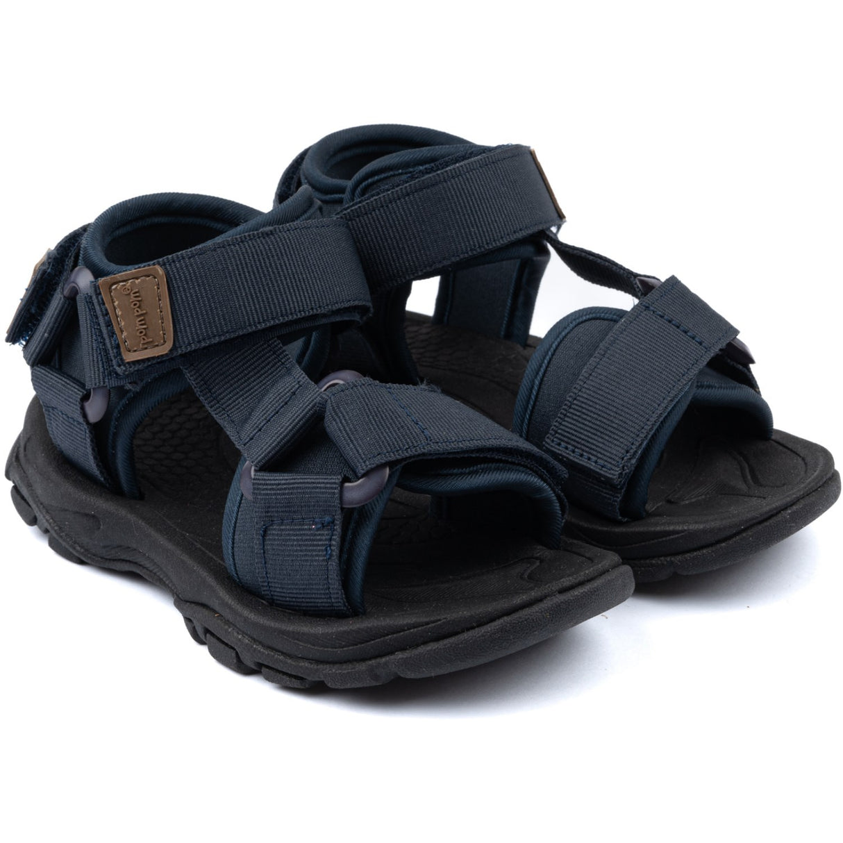 Pom Pom Navy Trecking Sandal Velcro