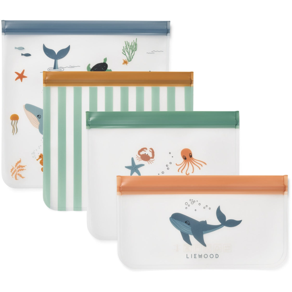 LIEWOOD Sea Creature / Sandy Clive Opbevaringsposer 4-Pak