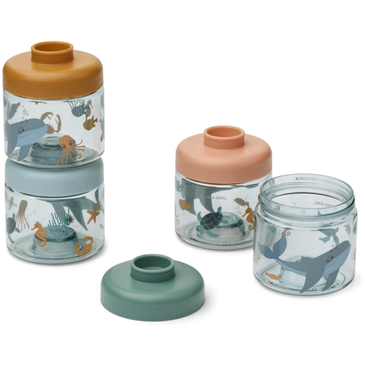 LIEWOOD Sea Creature / Sandy Dominique Baby Food Tritan Boxes 4-Pack
