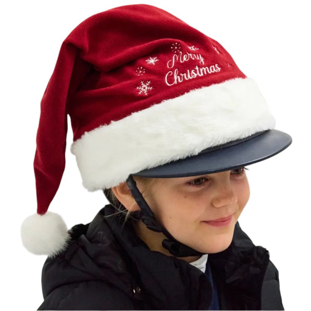 Cheval Roi Santa hat for rider's helmet
