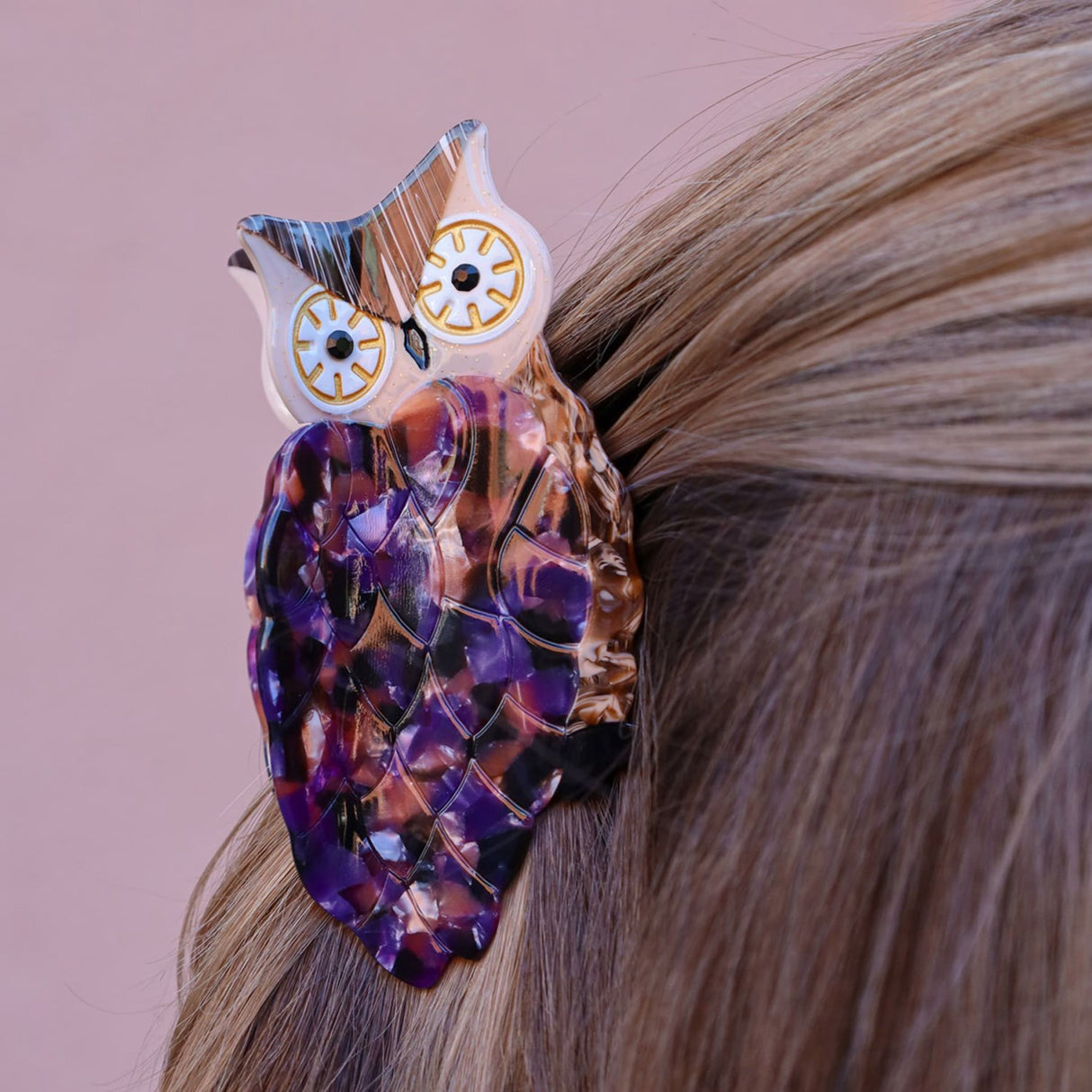 Bow's by Stær Owl Hair Clip - Purple/Black