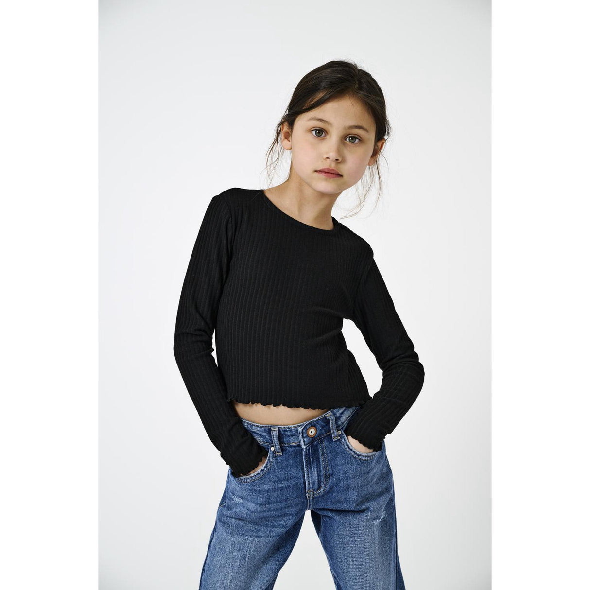 kids ONLY Black Nella O-Neck Blouse Noos