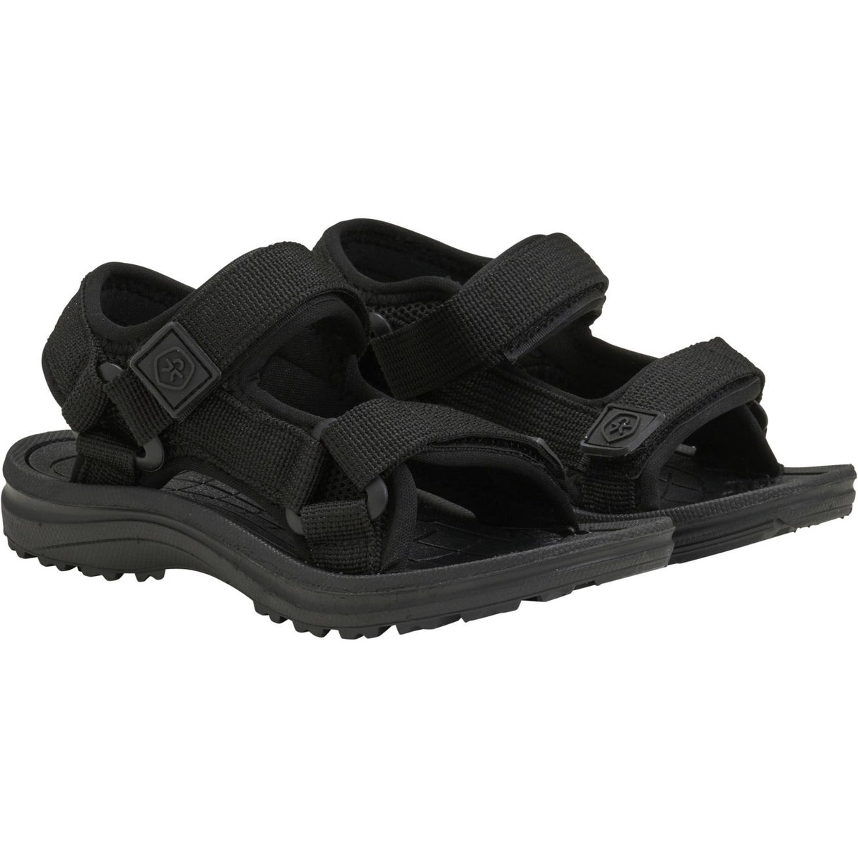 Color Kids Black Colorblock Sandals W. Velcro