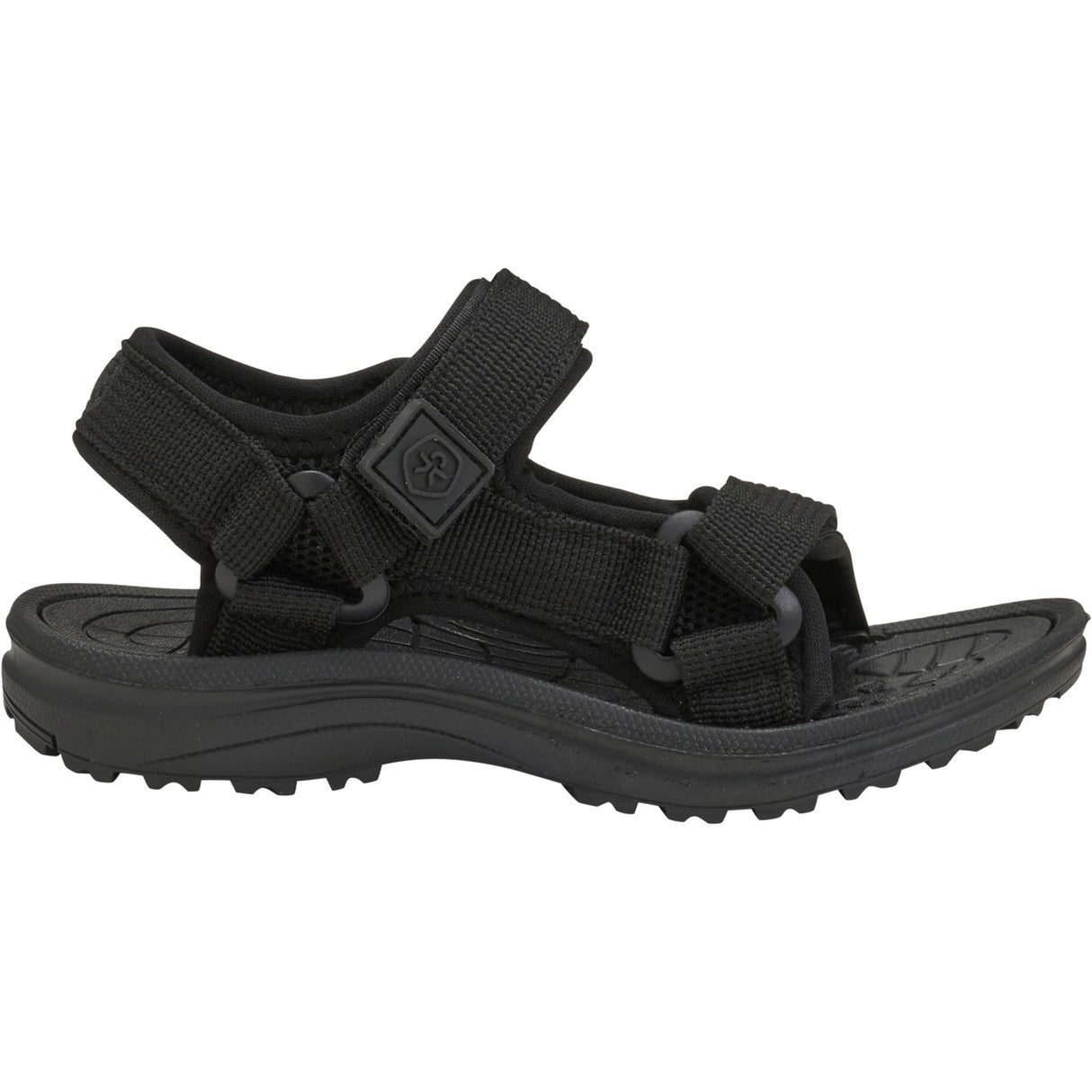 Color Kids Black Colorblock Sandals W. Velcro