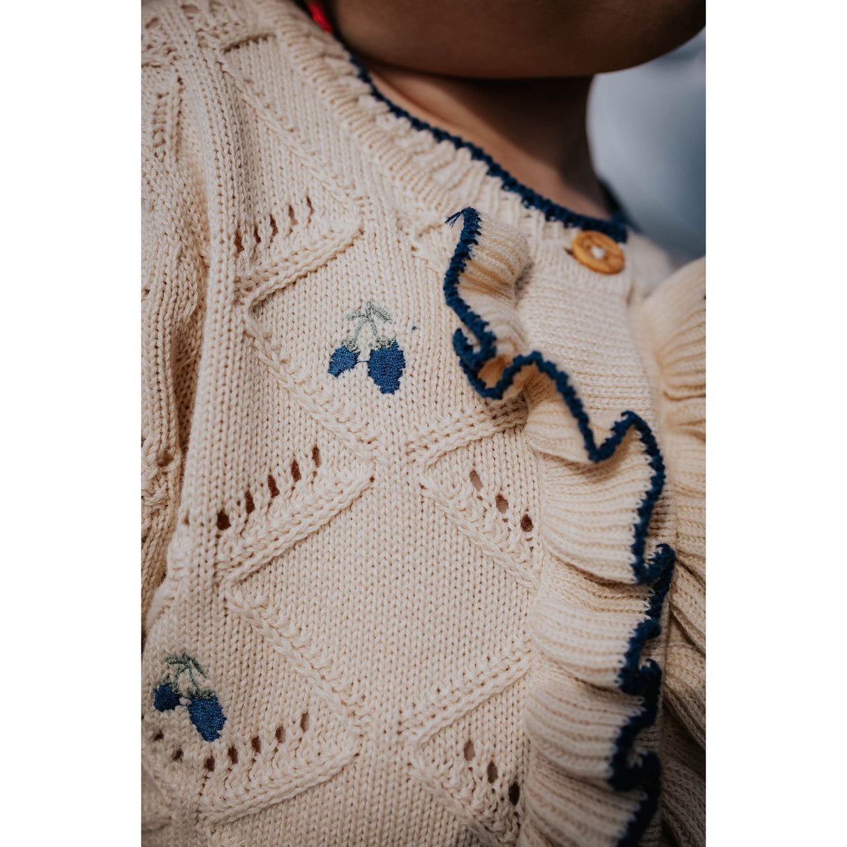 Fliink Sandshell Mela Ruffle Cardigan