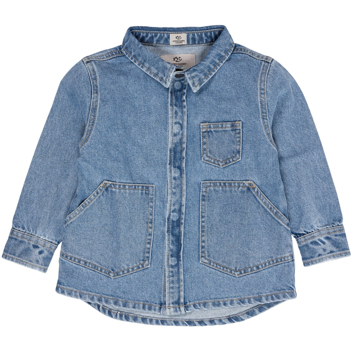 COPENHAGEN COLORS Lt Blue Indigo Washed Organic Jeans Jacket