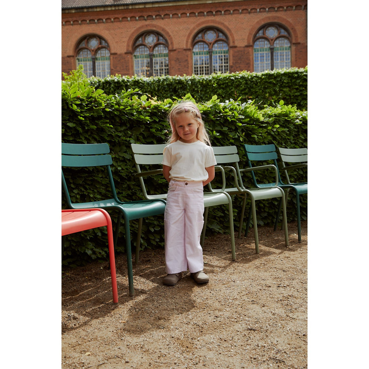 COPENHAGEN COLORS Ballerina Stripe Striped Wide Pants W Pockets