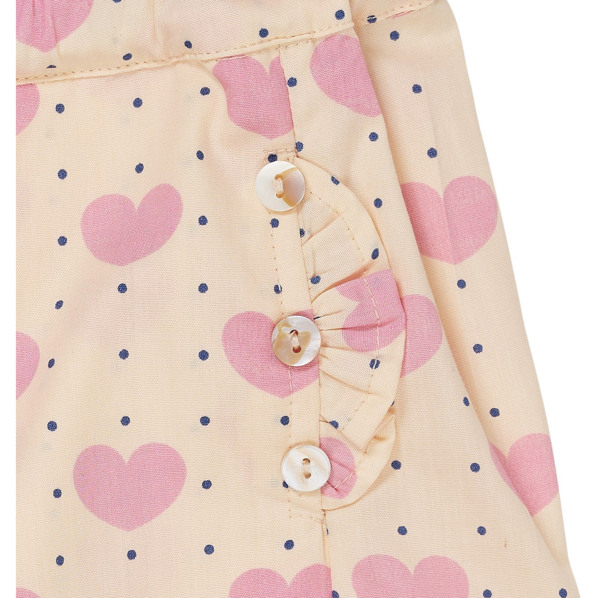 COPENHAGEN COLORS Heart Aop Heart & Dots Shorts W Ruffle Pockets