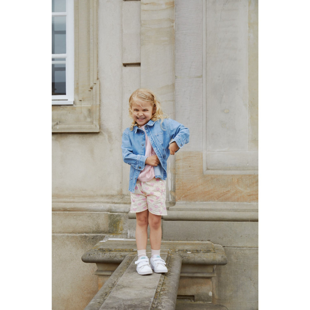 COPENHAGEN COLORS Heart Aop Heart & Dots Shorts W Ruffle Pockets