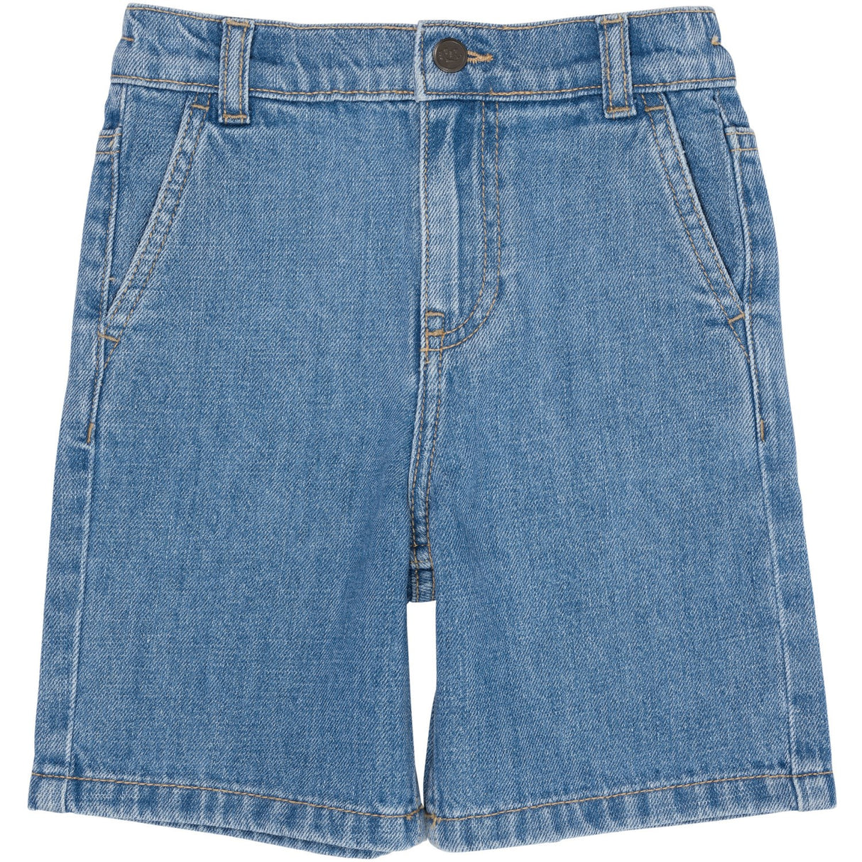 COPENHAGEN COLORS Lt Blue Indigo Washed Organic Wide Leg Denim Shorts