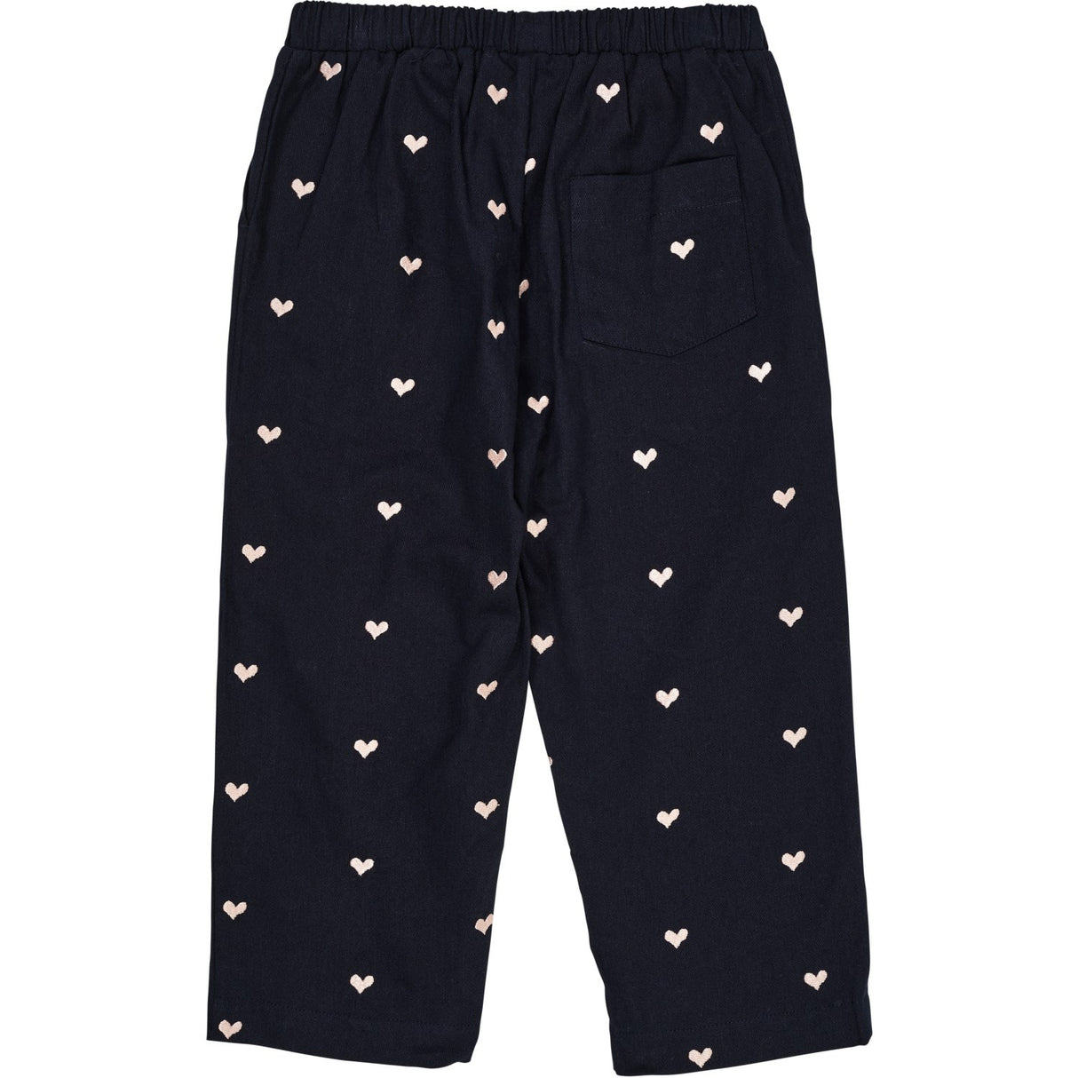 COPENHAGEN COLORS Navy W. Soft Pink Hearts Twill Heart Pants