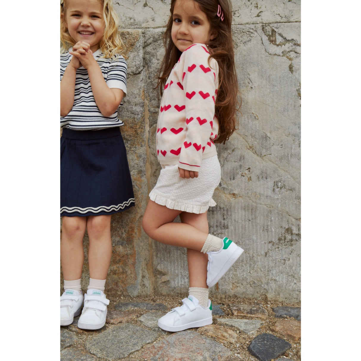 COPENHAGEN COLORS Navy/Cream Comb. Knitted Tennis Skirt