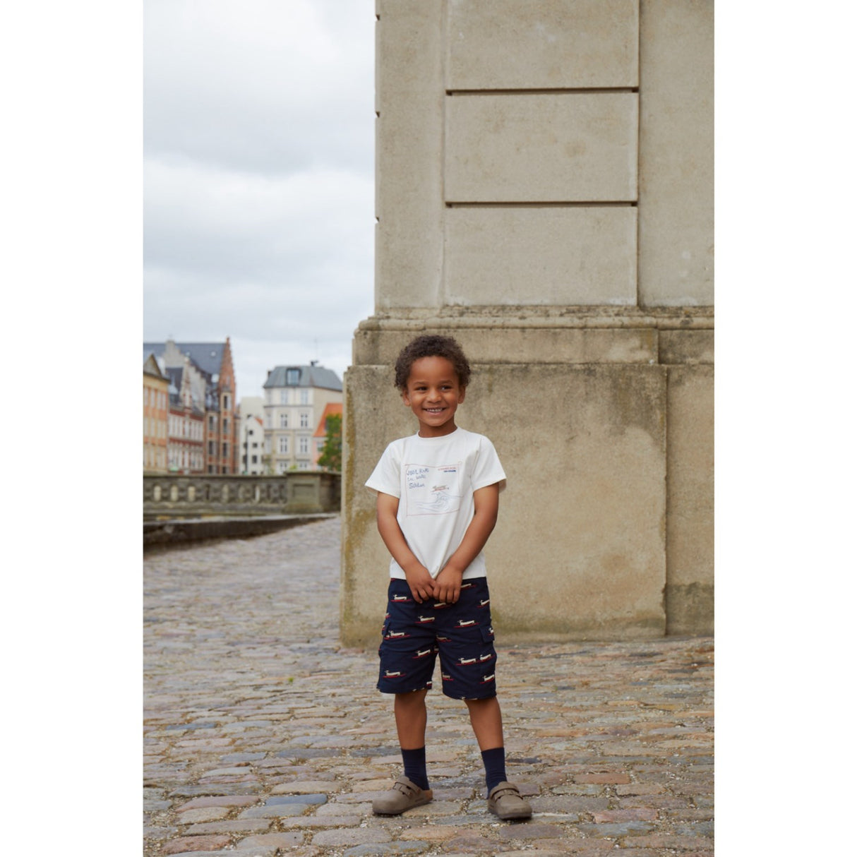 COPENHAGEN COLORS Navy w. Surfing Dog Twill Shorts