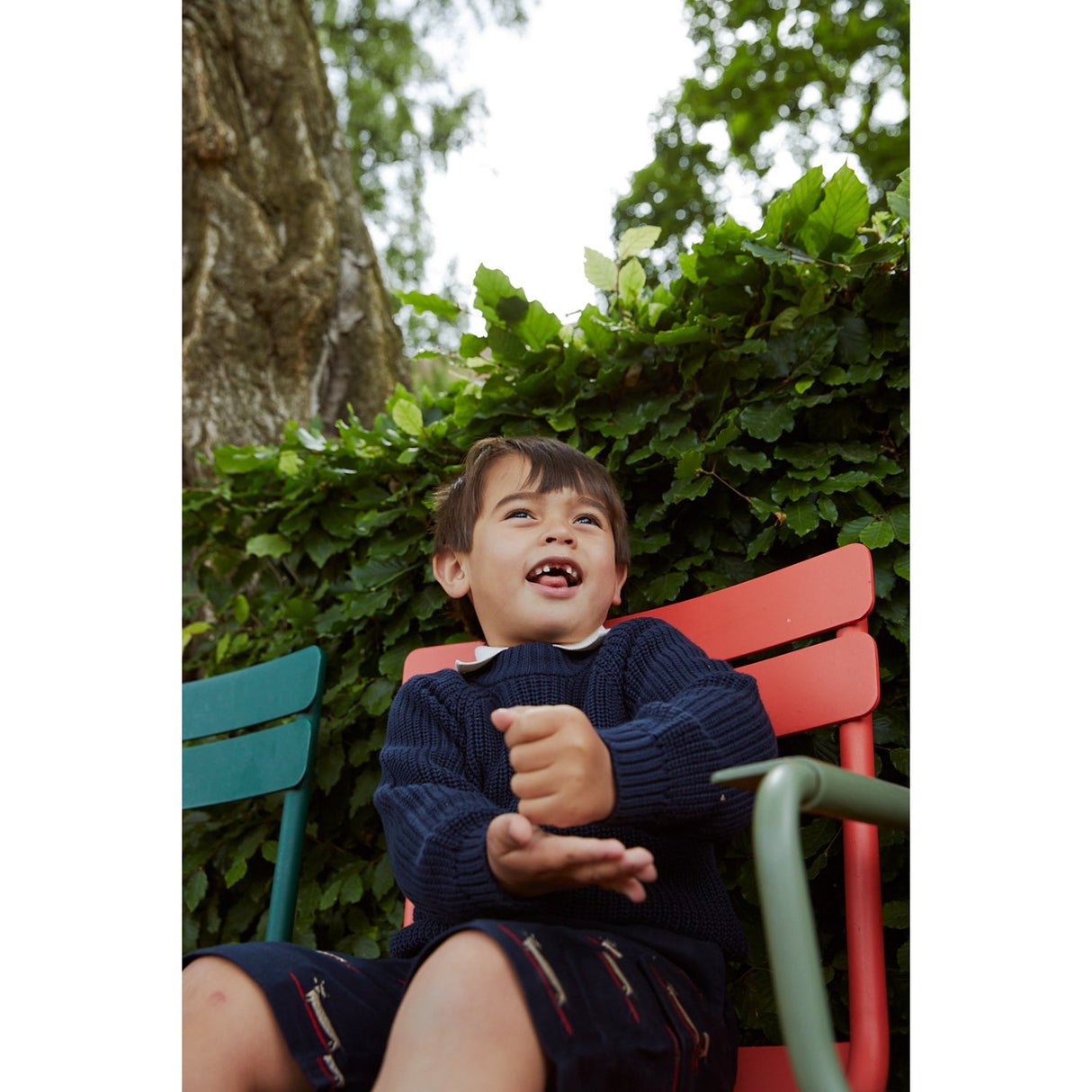 COPENHAGEN COLORS Navy w. Surfing Dog Twill Shorts