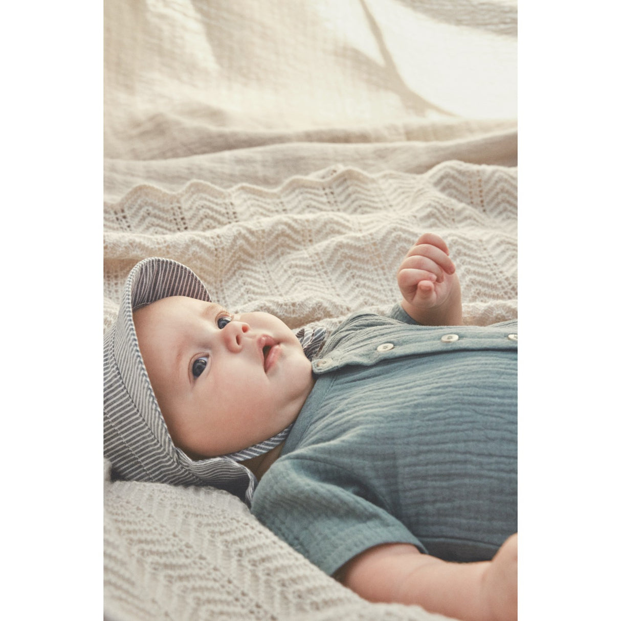 Huttelihut Desert Sage Summer Hat Woven Stripe