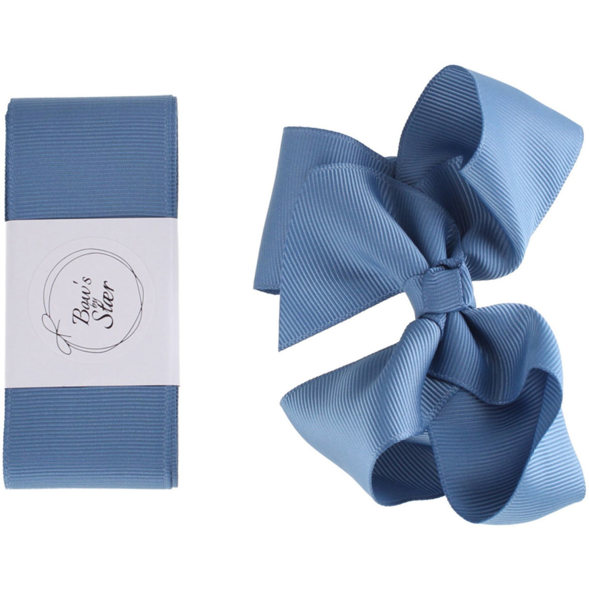 Bow's by Stær Christening Band w. Bow - Dusty Blue