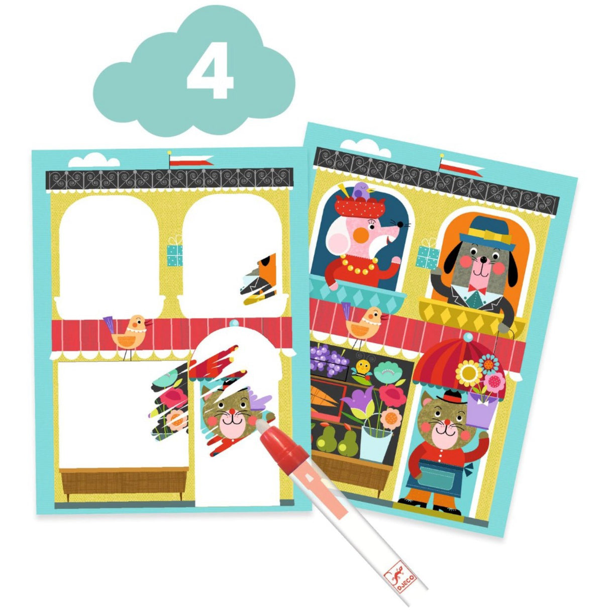 Djeco Kreativt aktivitetssæt, Kat And hendes venner