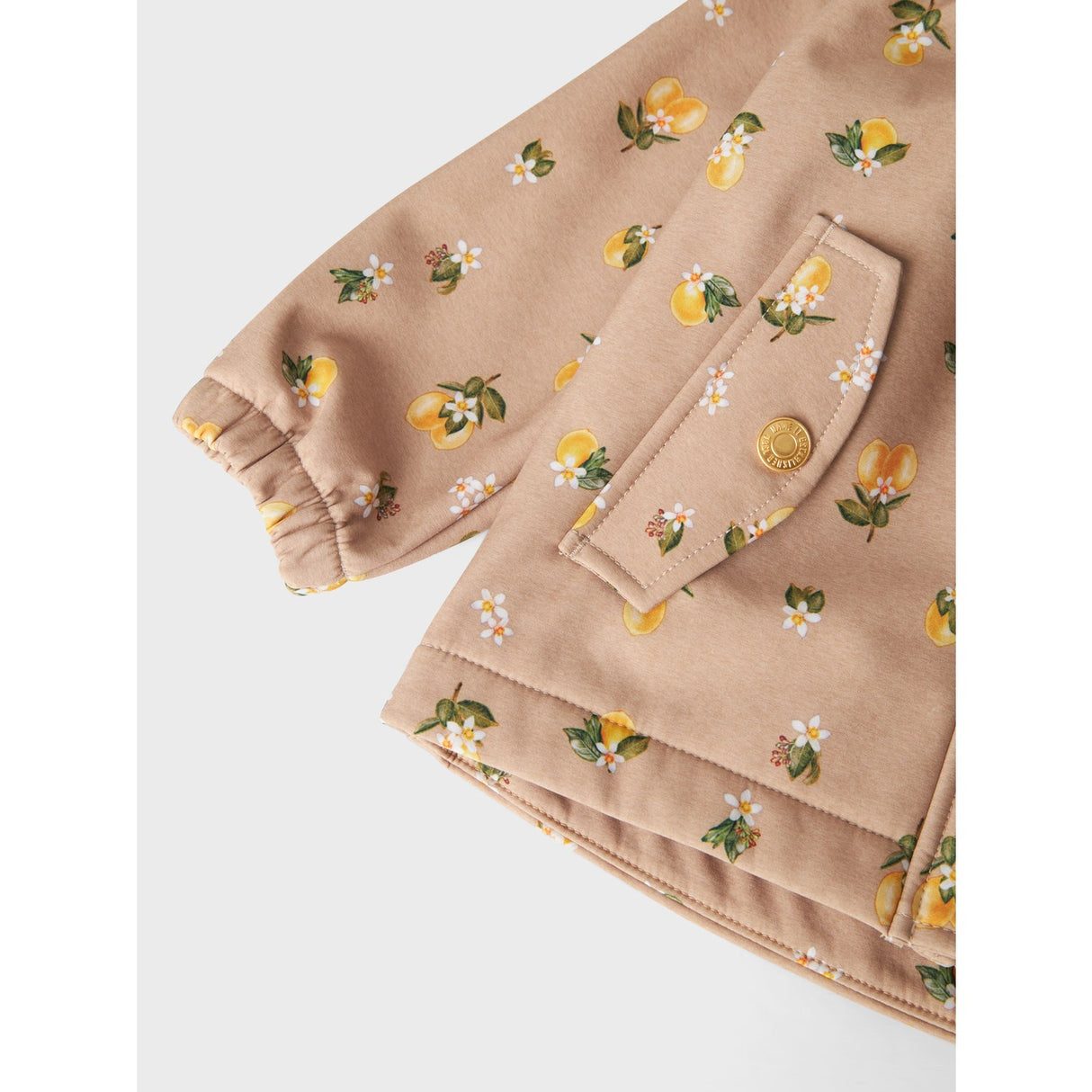 Name It Light Taupe Lemons Alfa08 Softshell A-Shape Jacket Fo