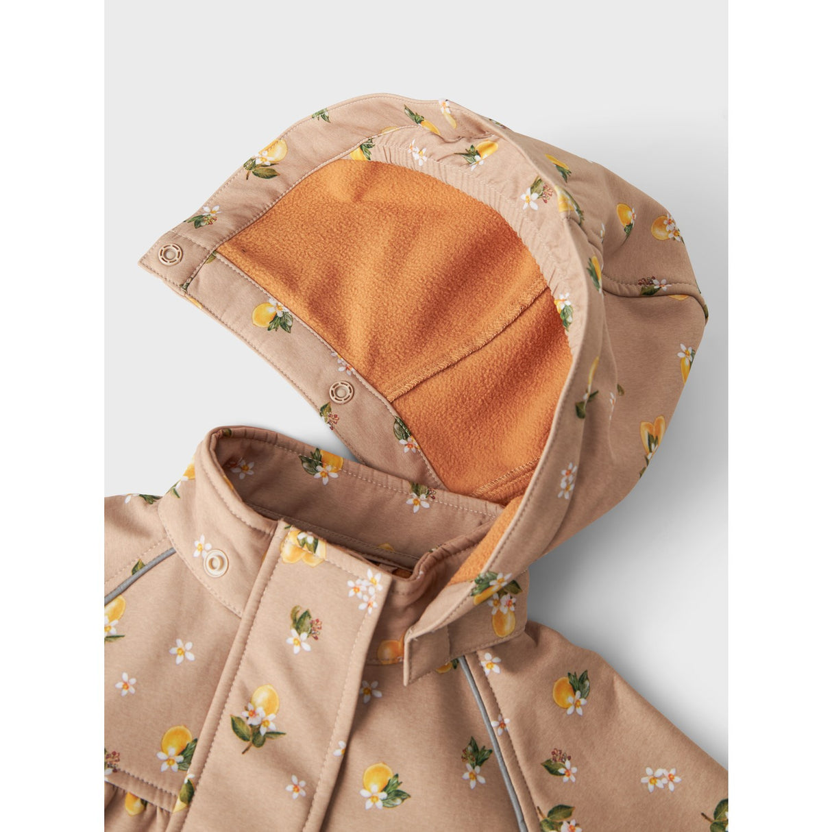 Name It Light Taupe Lemons Alfa08 Softshell A-Shape Jacket Fo