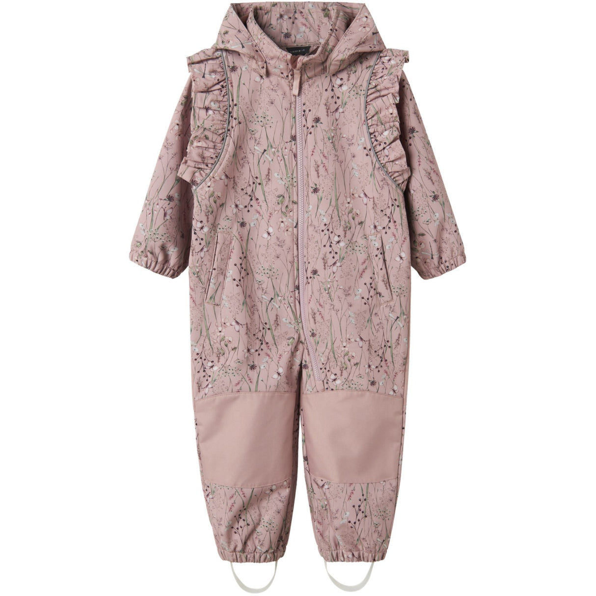 Name It Pale Mauve Flower Meadow Alfa08 Softshell Suit Frill Fo
