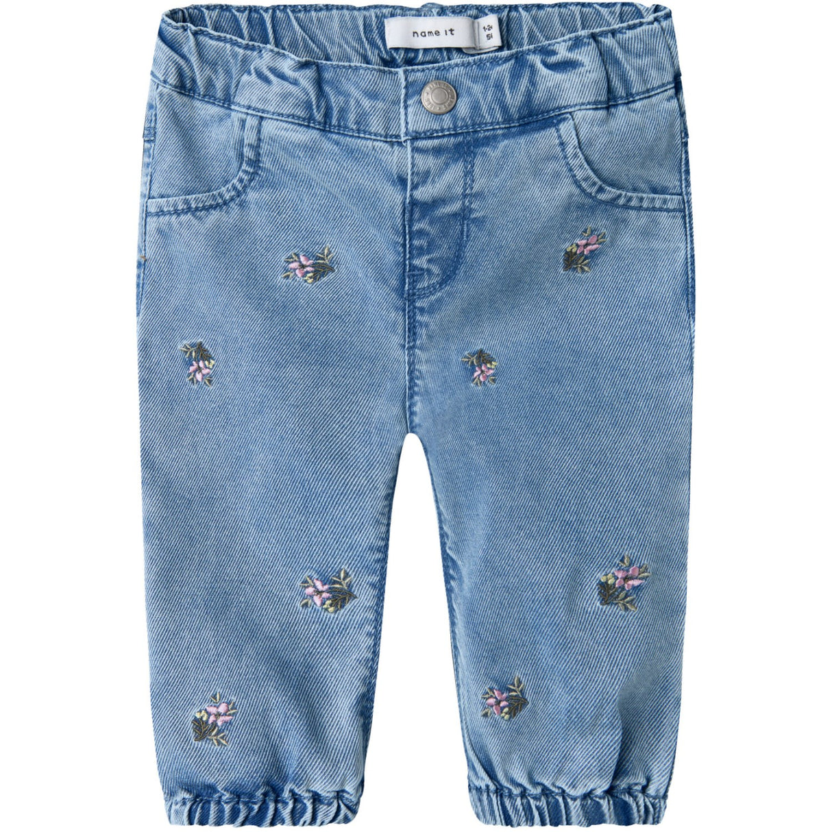 Name It Light Blue Denim Rose Shaped Embroidery Jeans