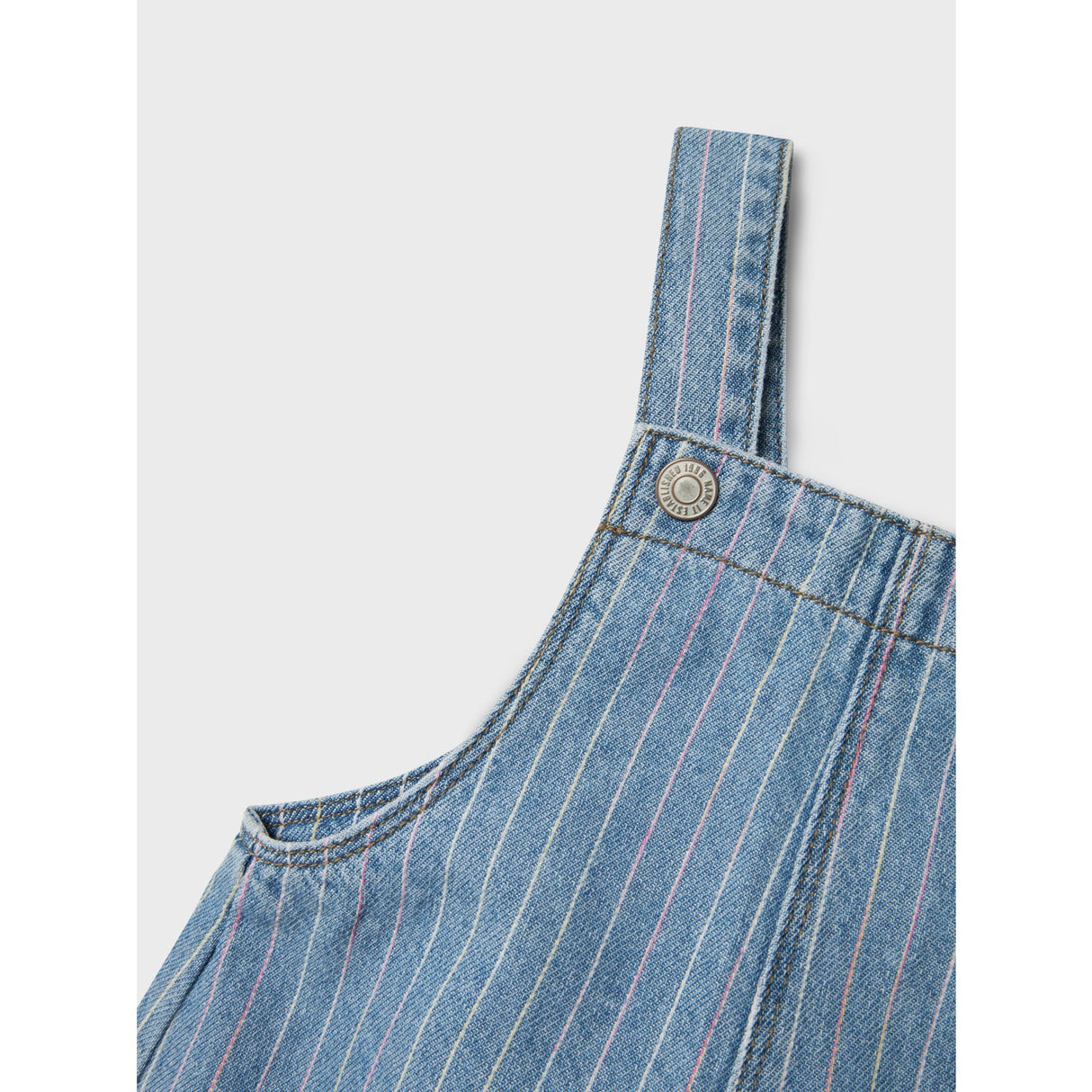 Name It Light Blue Denim Multi Macie Stripe Denim Spencer Dress