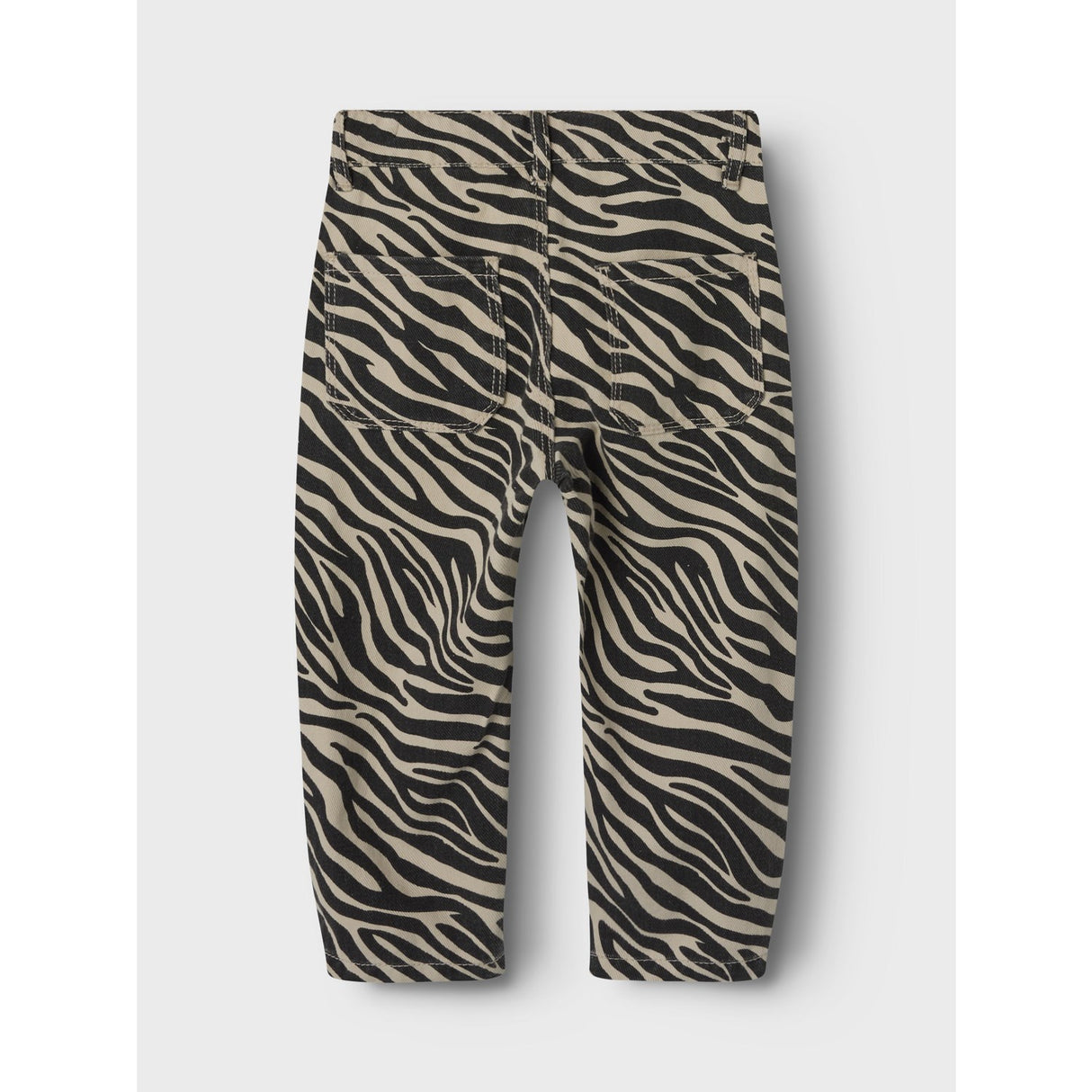 Name It Cement Black Zebra Bella Twill Mom Pants