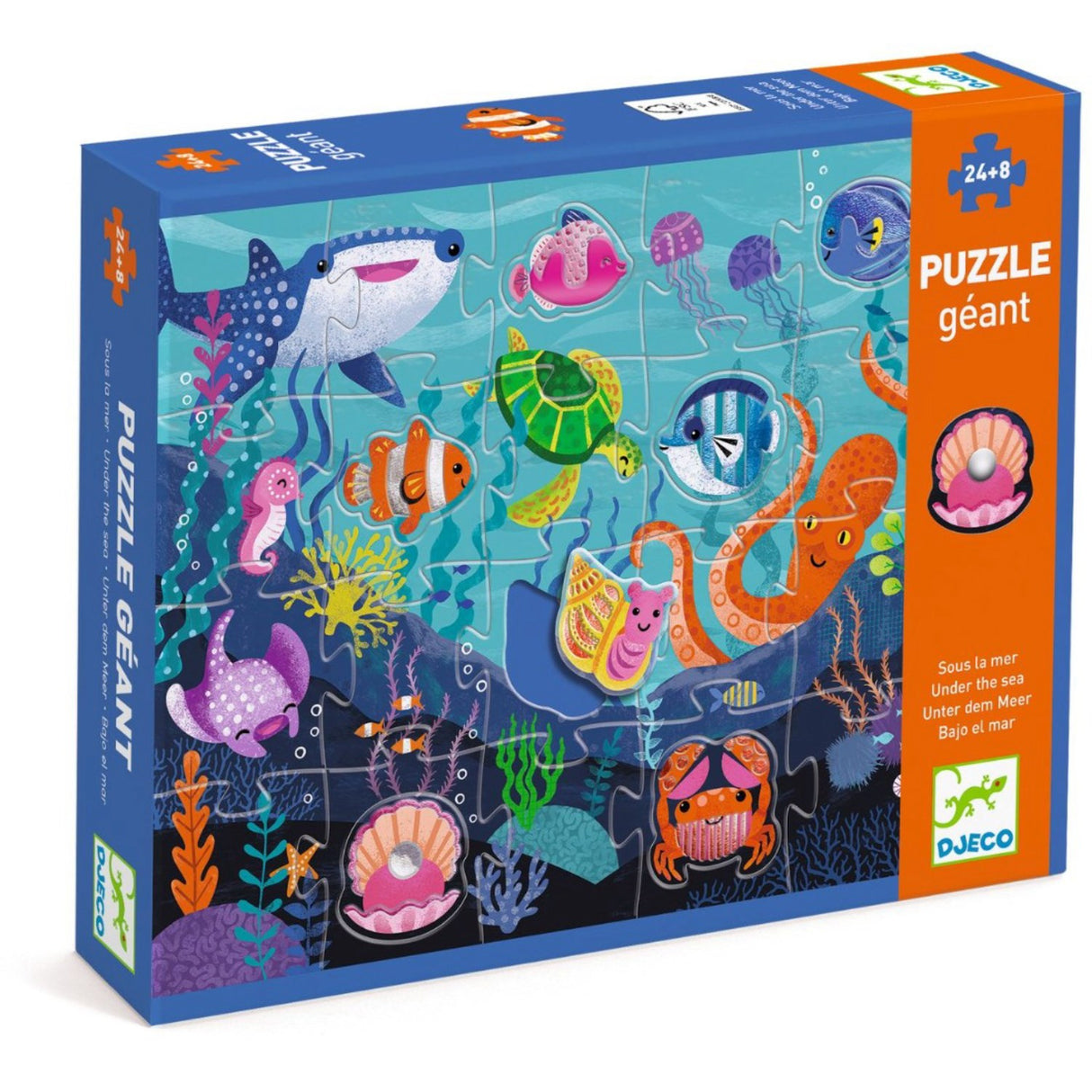 Djeco Feeler Puzzle, Sea - 24+8 Pieces