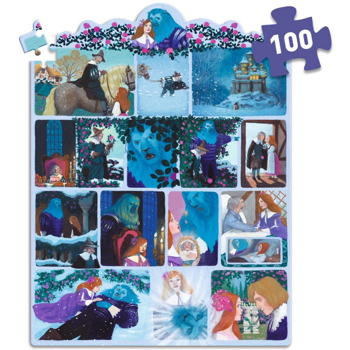 Djeco Story Puzzle, Beauty and the Beast - 100 Pieces