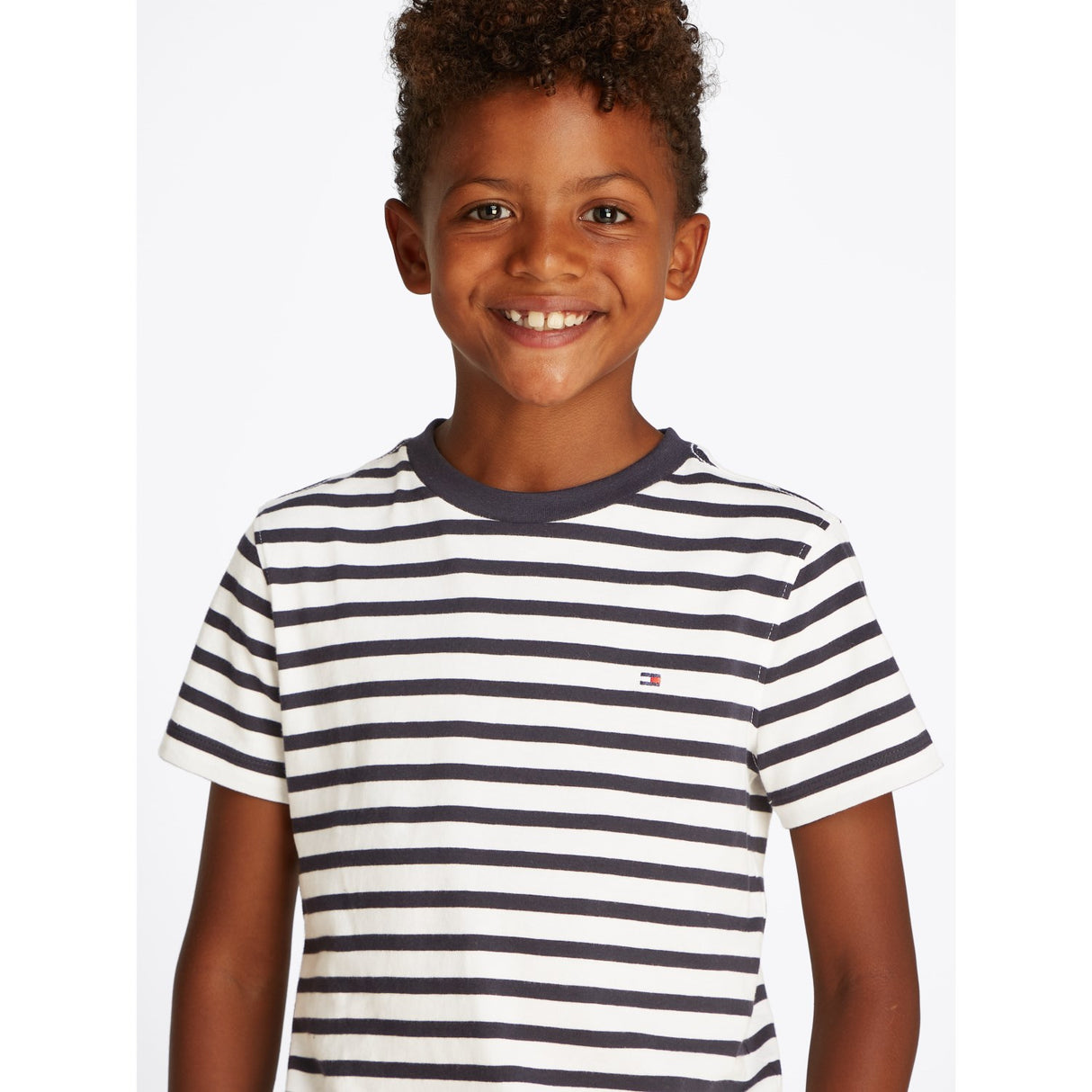 Tommy Hilfiger Dark Night Navy White Breton Stripe Essential Cotton Reg T-Shirt