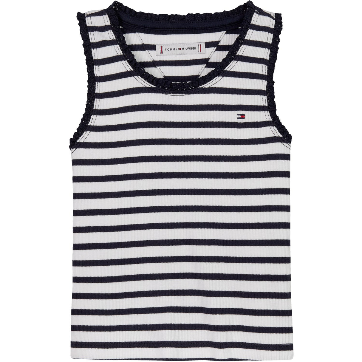 Tommy Hilfiger Dark Night Navy Stripes Essential Rib Lace Tank Top
