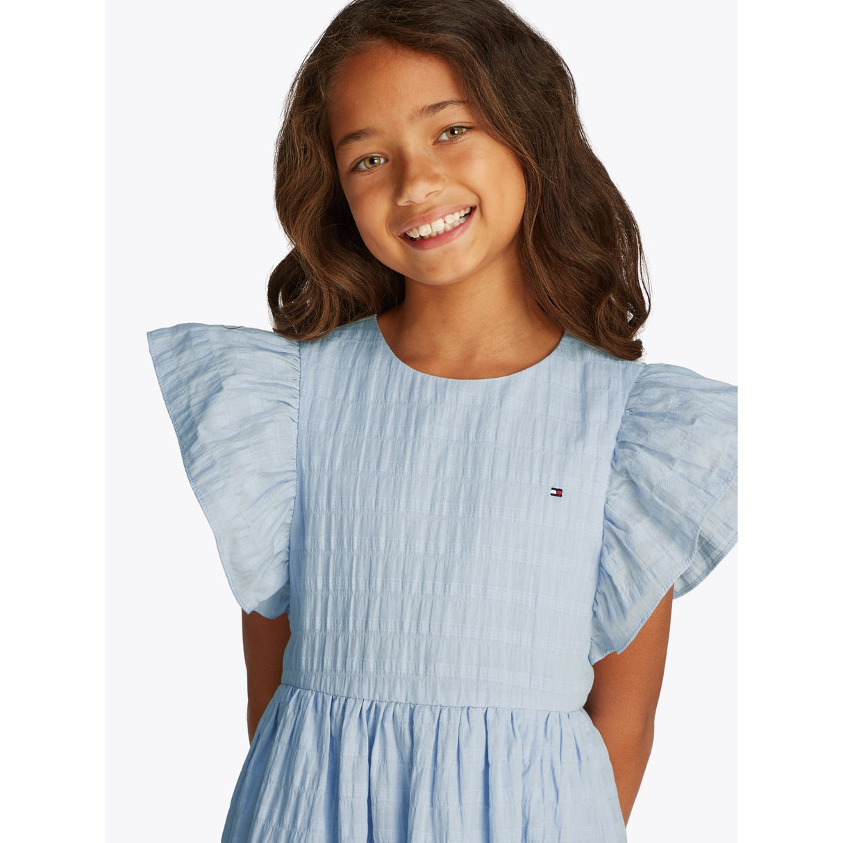 Tommy Hilfiger Breezy Blue Textured Cotton Dress SS