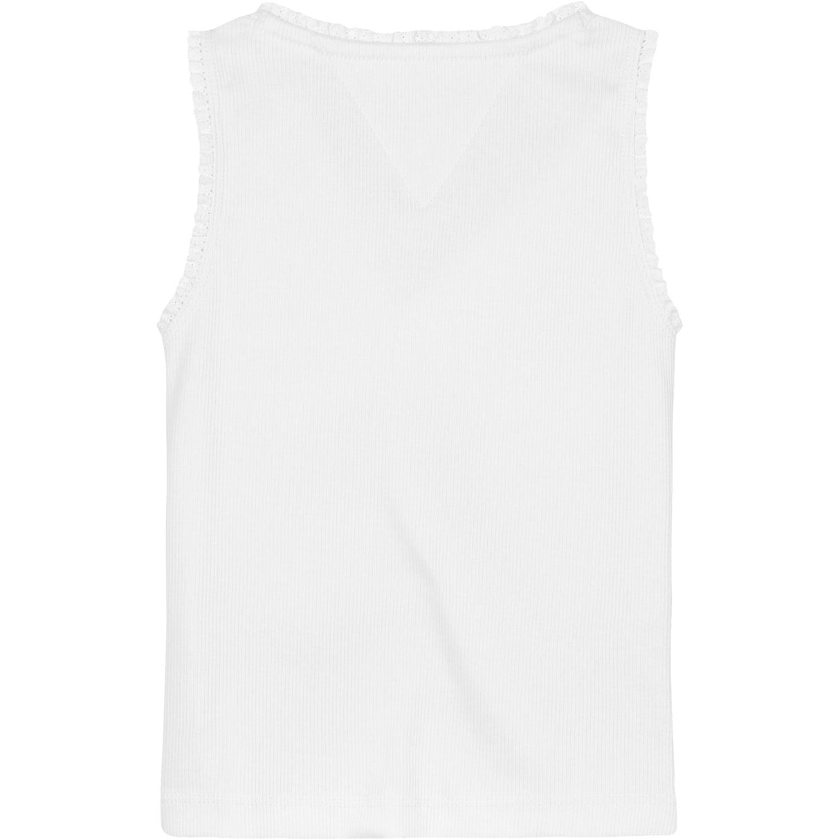 Tommy Hilfiger White Essential Rib Lace Tank Top