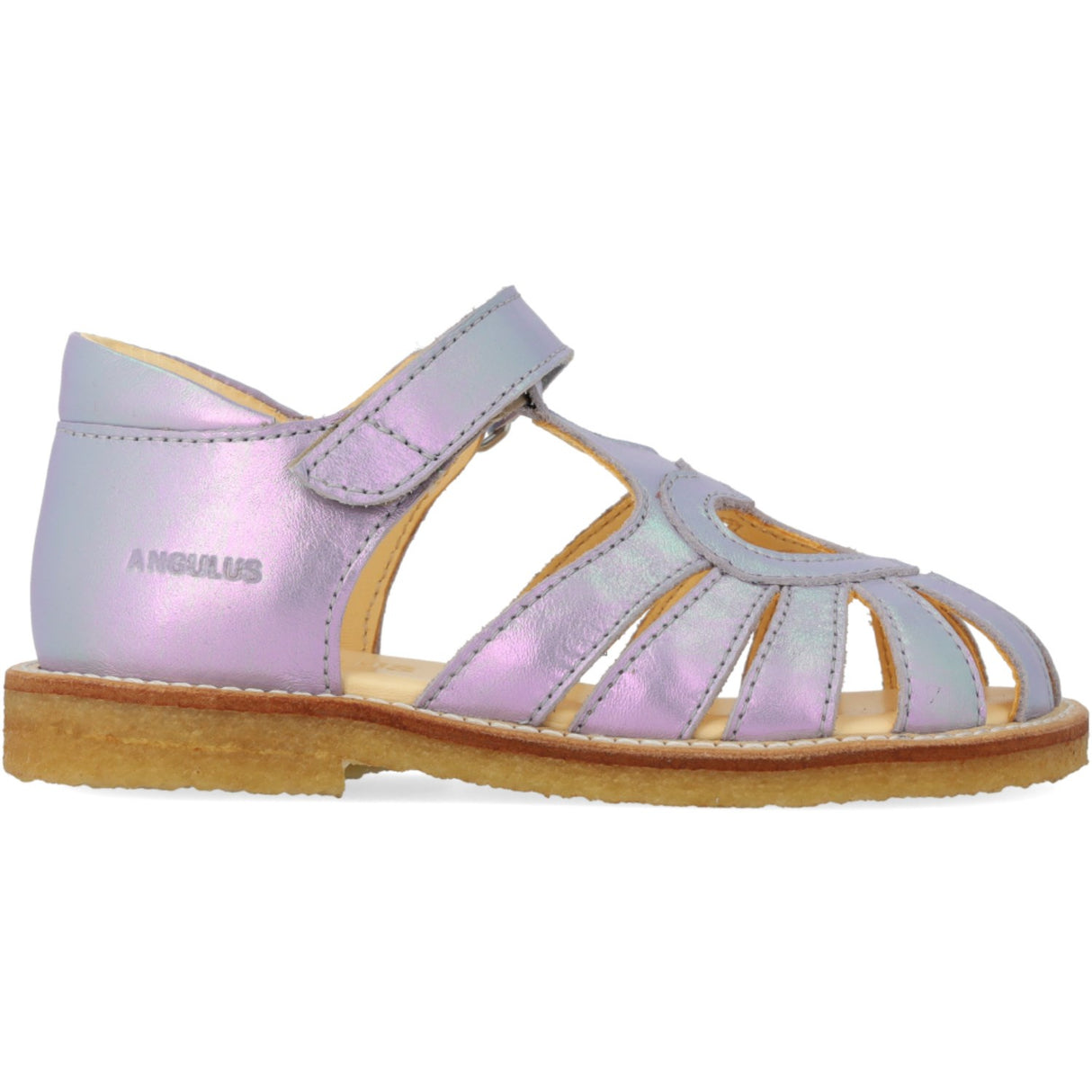 Angulus Iridescent Lilac Shine Hjertesandal Med Velcro Closure
