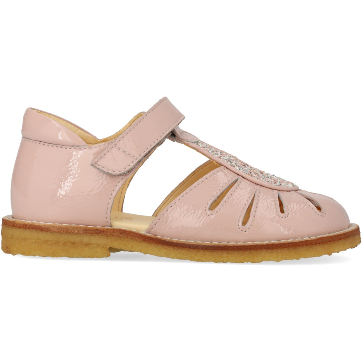 Angulus Rosebud/Rosebud Glitter Sandal with Drop Detail in Sparkling Glitter