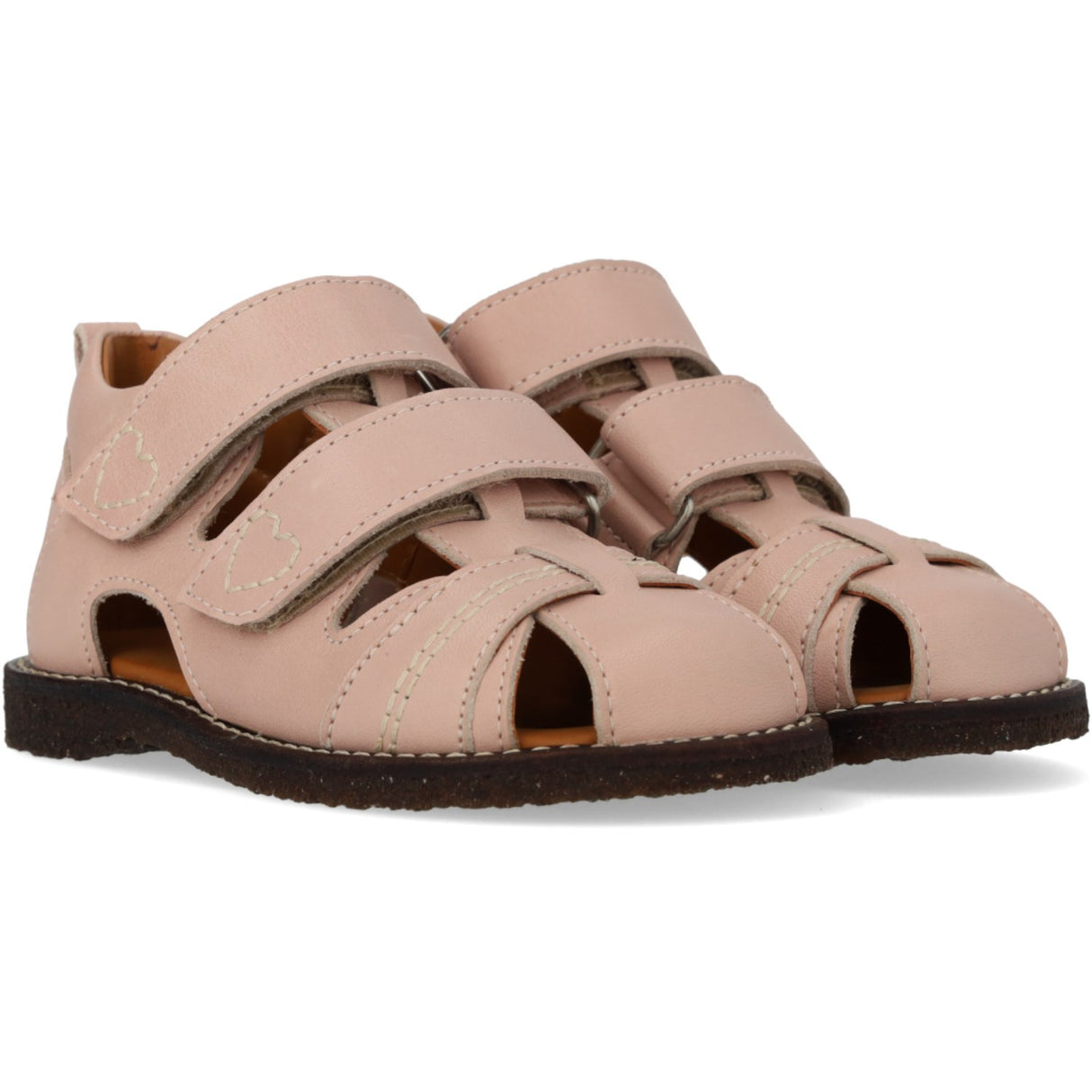Angulus Rosebud Beginner Sandal Med Kontrast Hjertebroderi