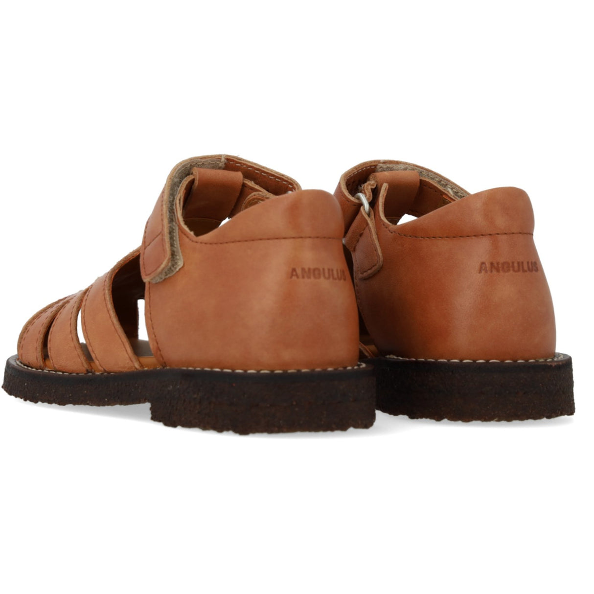 Angulus Tan/Dark Brown Leather Sandal with Star Detail