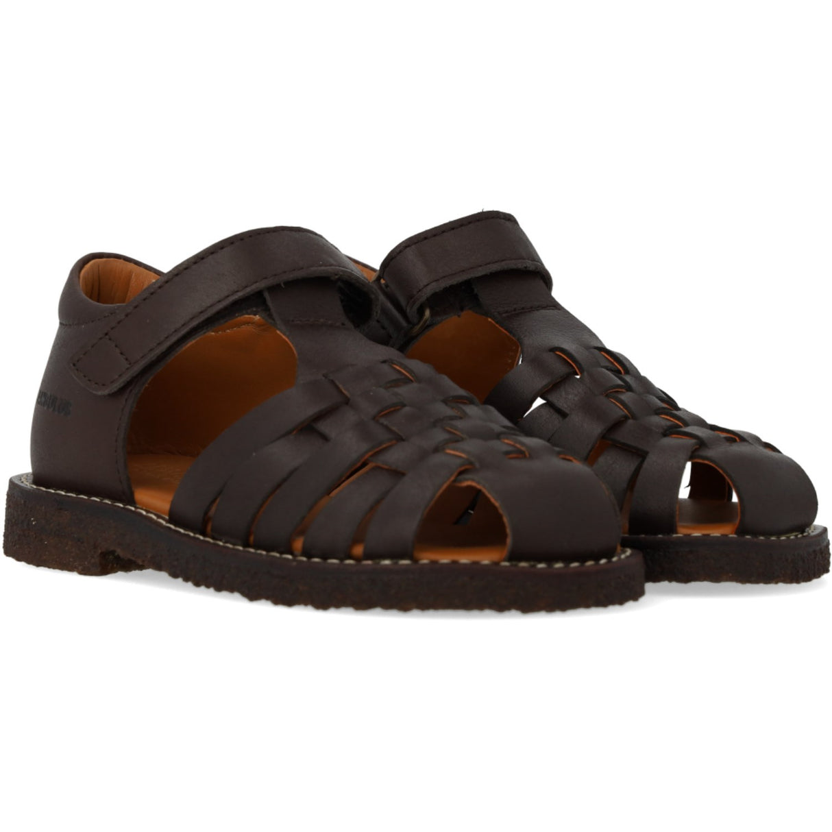 Angulus Dark Brown Braided Leathersandal