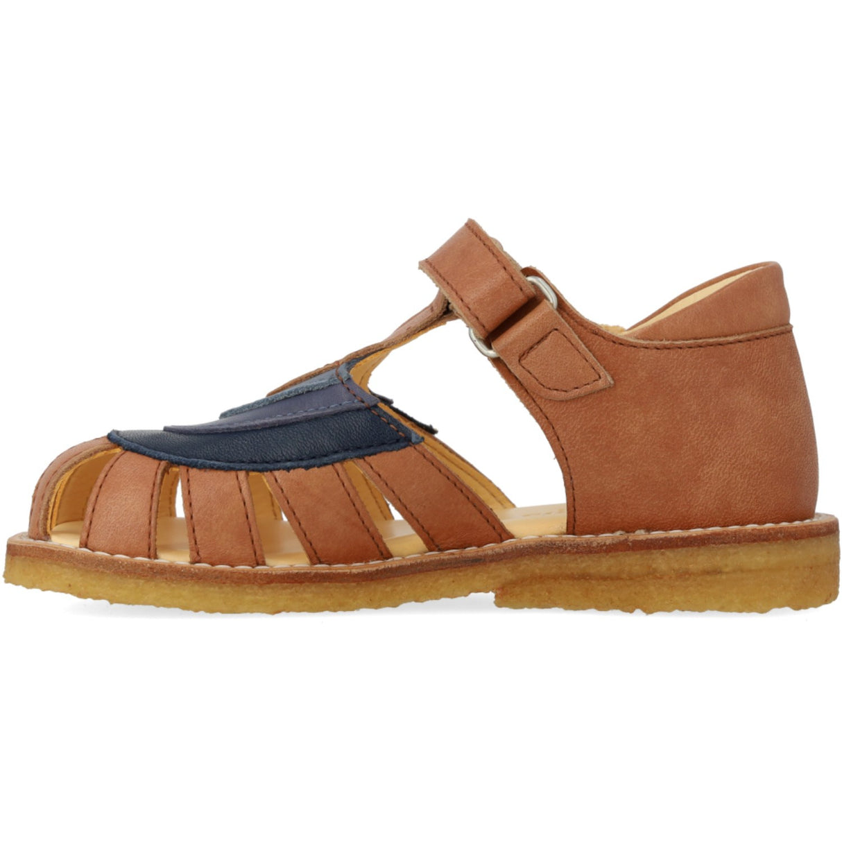 Angulus Tan/Navy/Indigo/Blue FAnd Colourblock Regnbuesandal Med Velcro