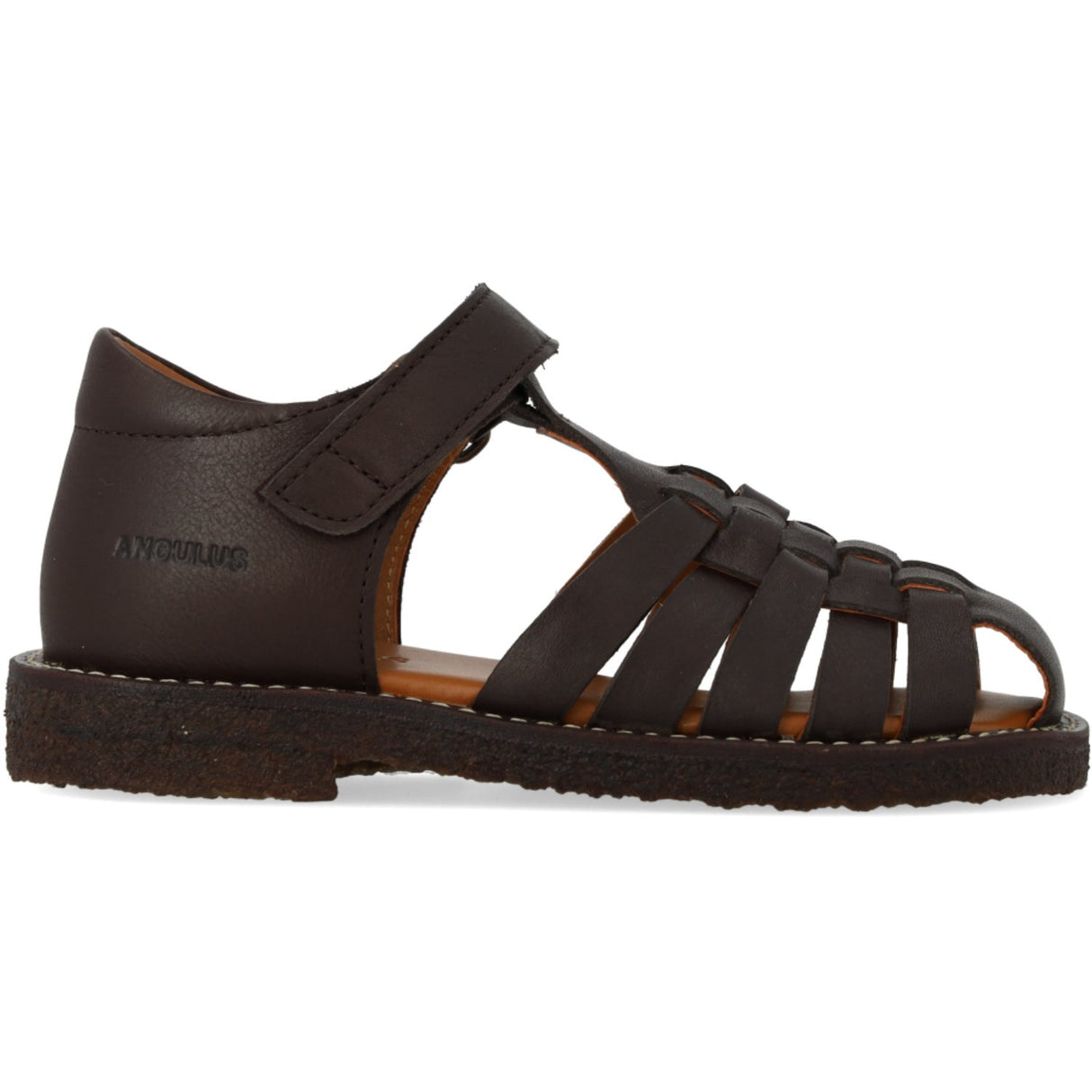 Angulus Dark Brown Braided Leathersandal