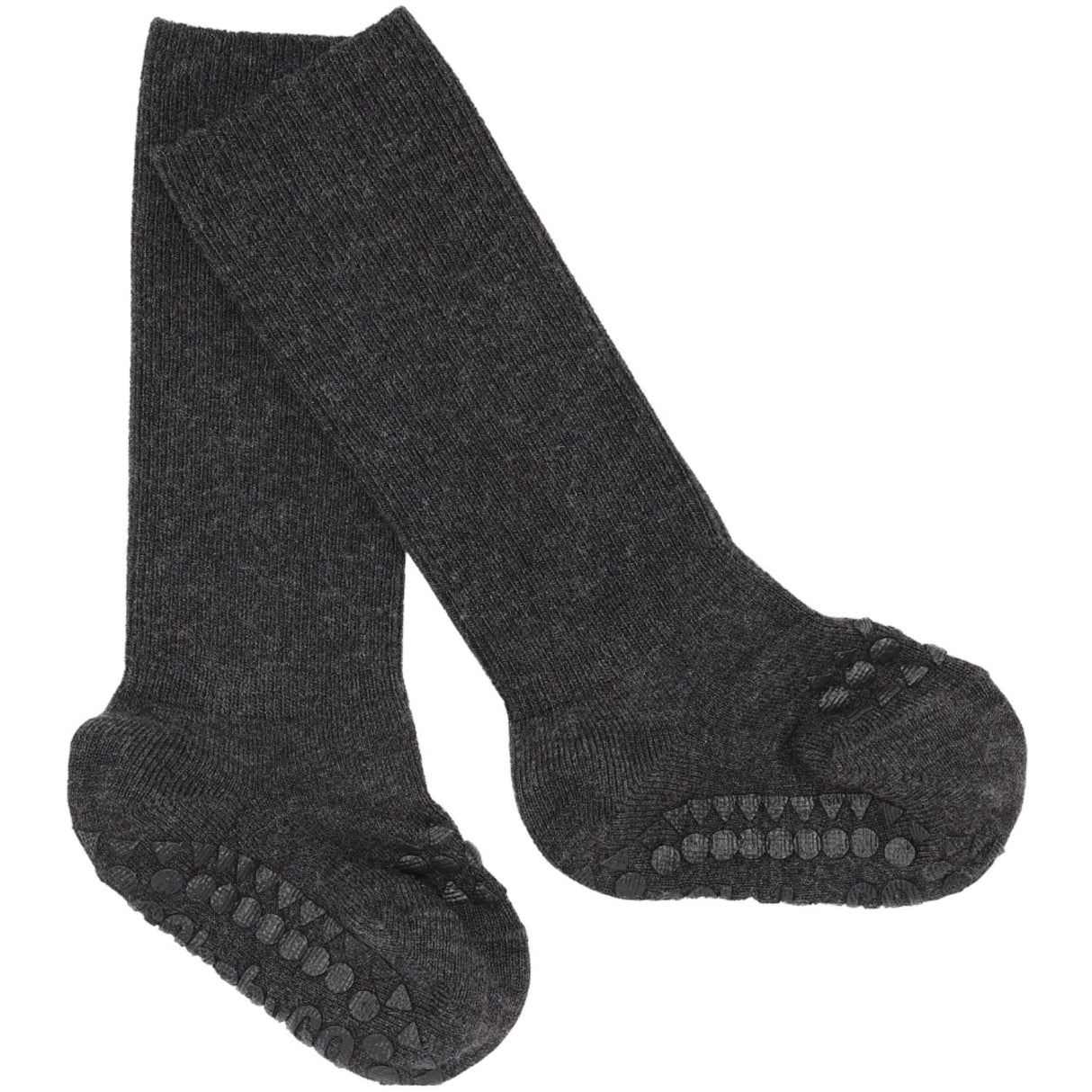 Gobabygo Dark Grey Melange Non-Slip Socks Bamboo