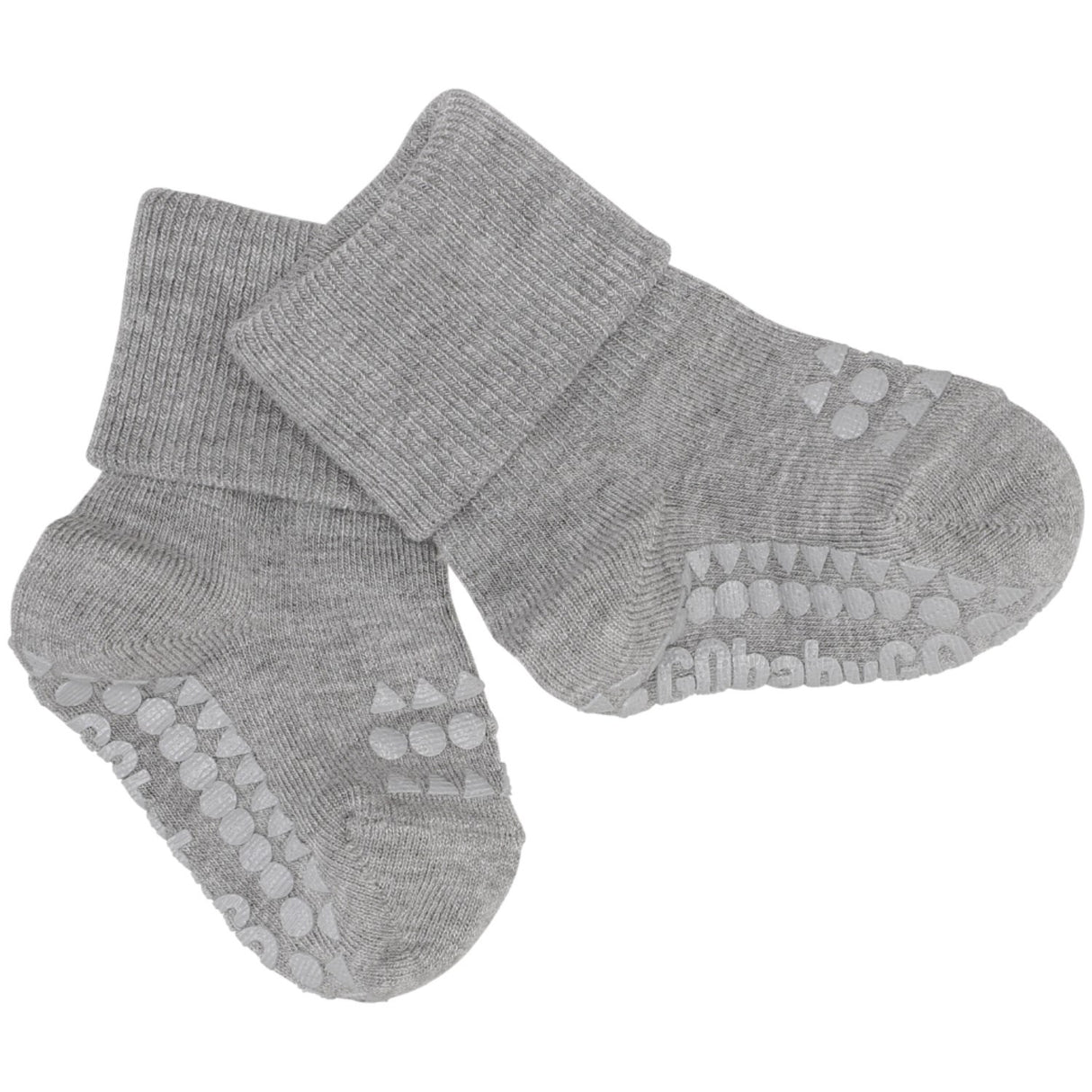 Gobabygo Grey Melange Non-Slip Socks Bamboo
