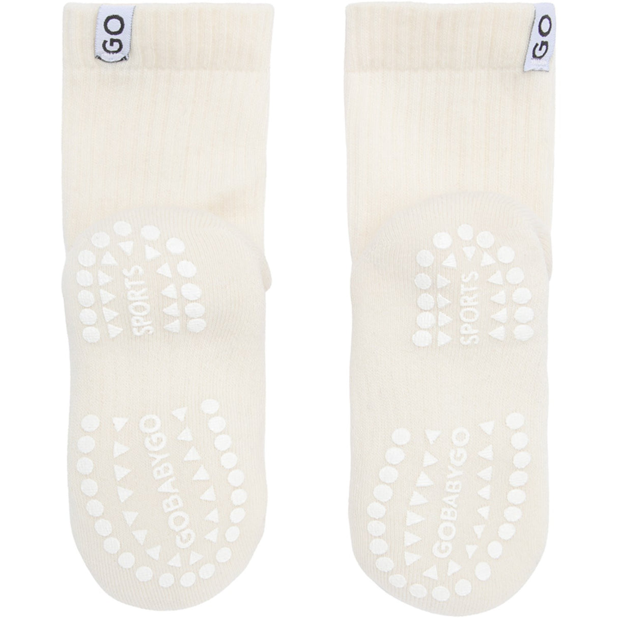 Gobabygo Off White Non-Slip Sport Socks