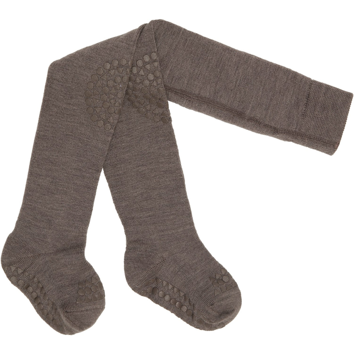 Gobabygo Brown Melange Crawling Tights Merino Wool
